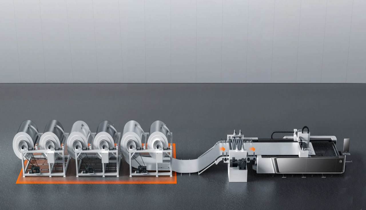 Bodor Rocut coil laser line with multiple uncoiling stations