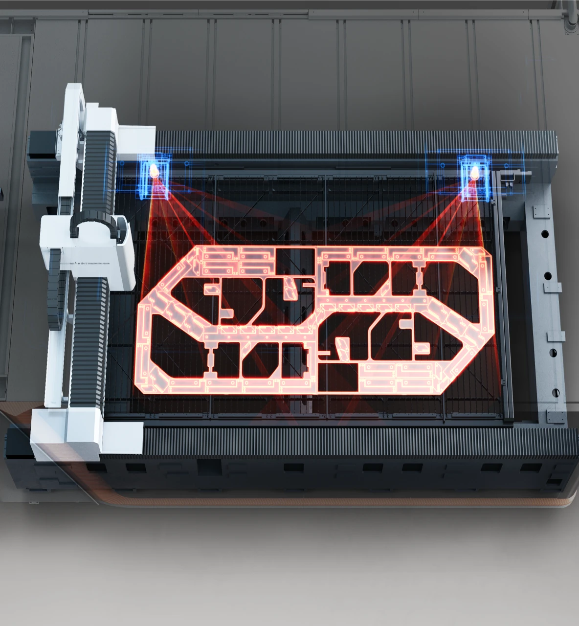 Bodor X Series smart vision system identifying sheet edges and remnants