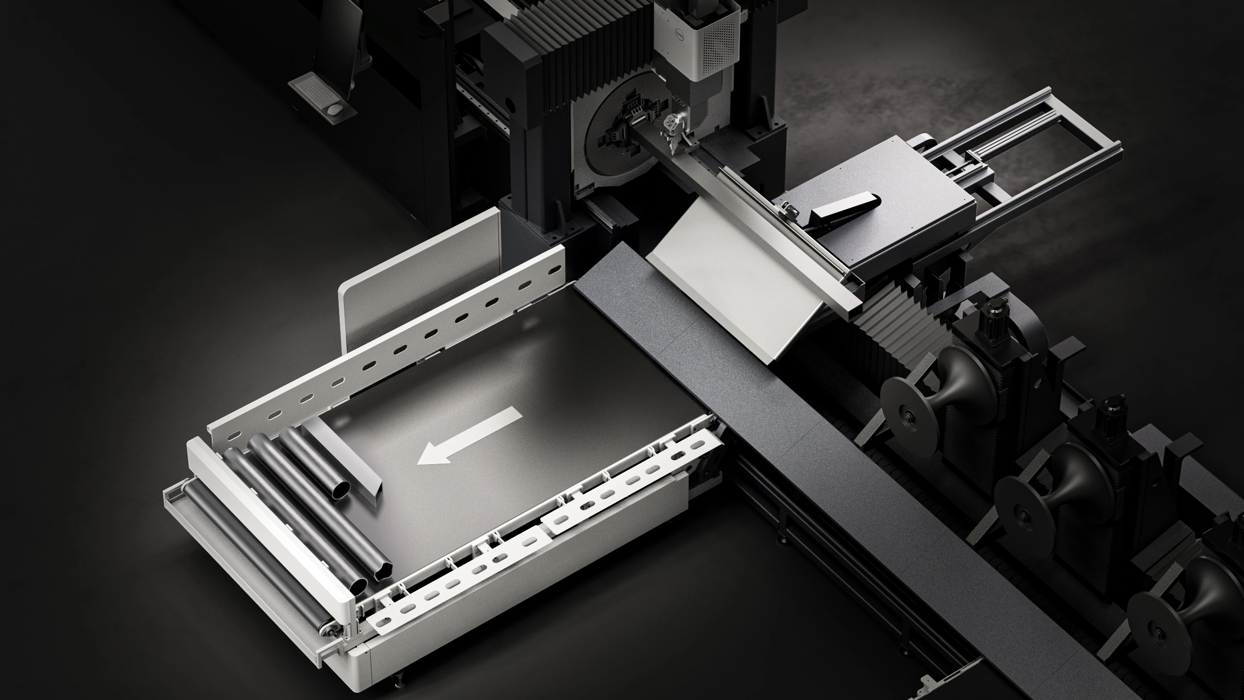 Short-part unloading for finished lengths up to 1500 mm